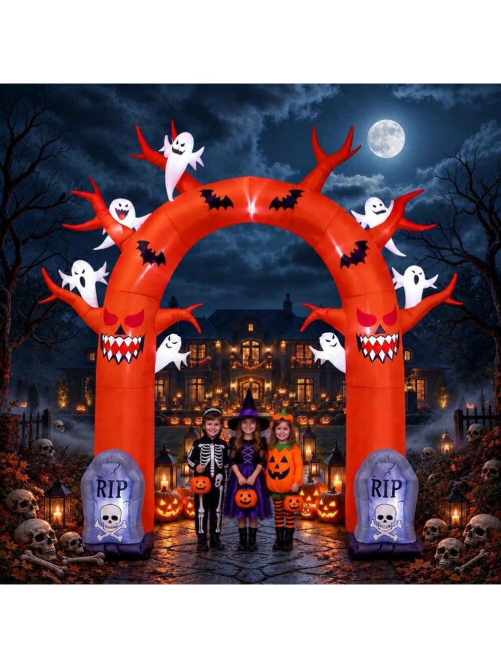 10FT Halloween Inflatable Archway - Giant Outdoor Decorations for Spooky Fun